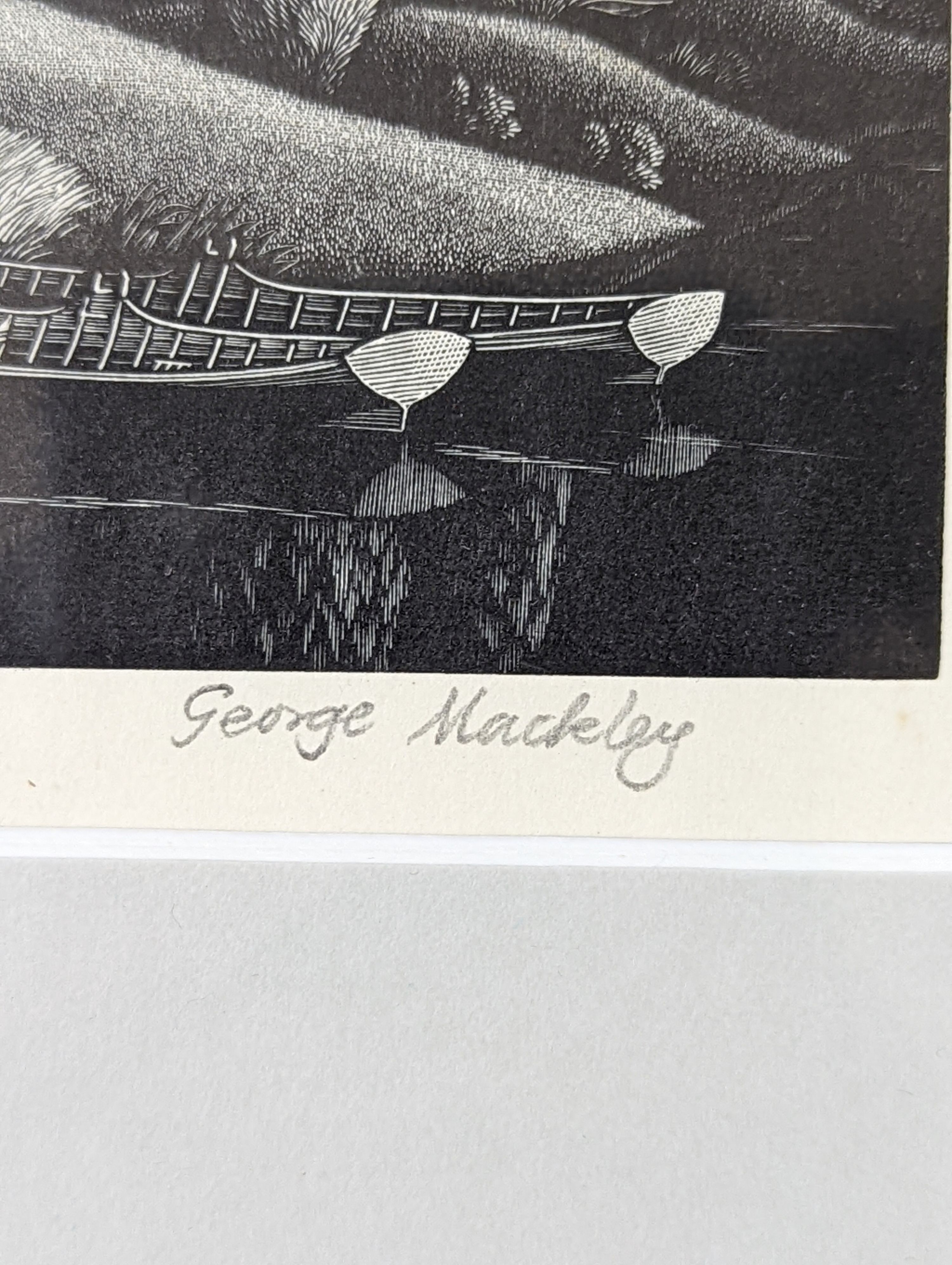 George Edward Mackley (1900-1983), etching, 'The house by the lake', signed in pencil 31/75, 13 x 15cm